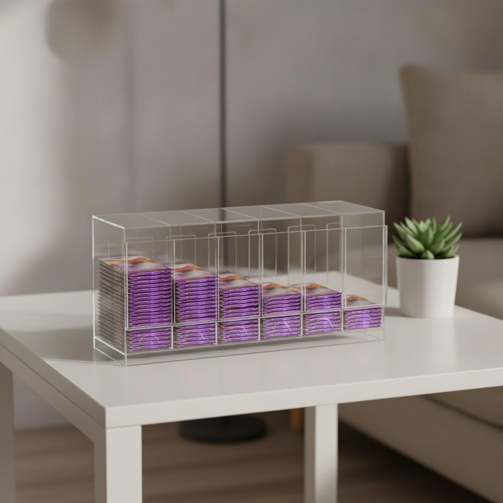 Storage & Organization - Kotak Penyimpanan Kartu Akrilik dengan Sekat,