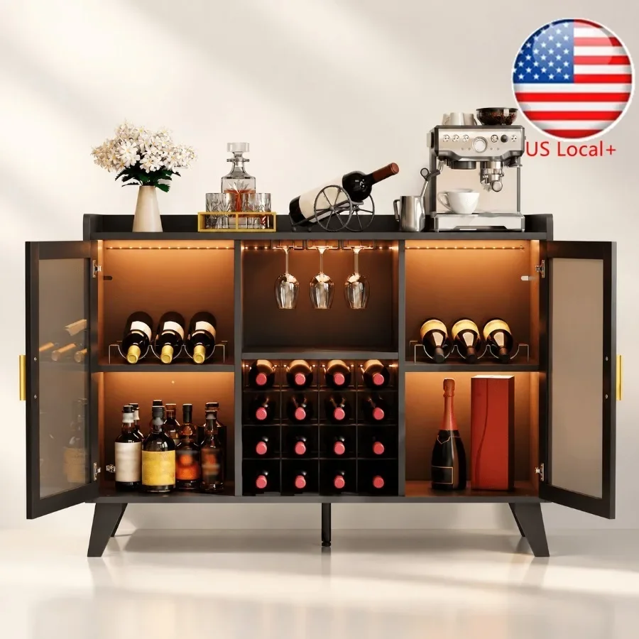 Storage & Organization - Lemari Bar dengan Lampu LED untuk