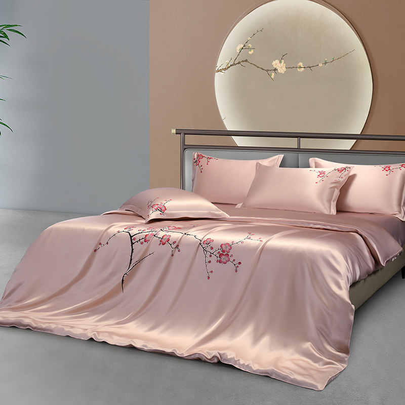 Aesthetic Floral Duvet Cover - Set Seprai Bunga Sutra Murbei 25Mm