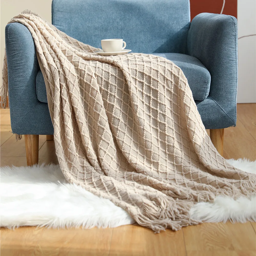 Selimut Rajut Berbentuk Berlia - Boho Throw Blanket Fringe ulasan dan harga