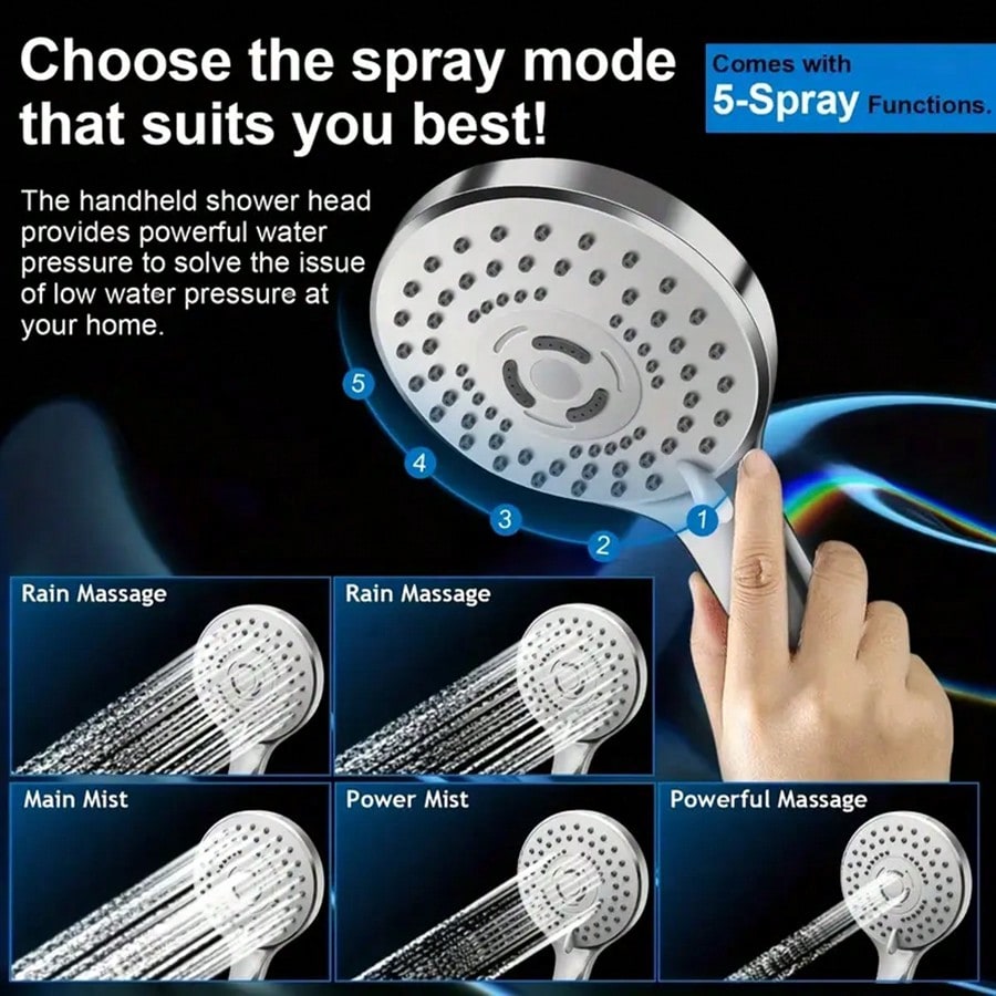 Kepala Pancuran Air Bertekanan - High Pressure Shower Head Handheld ulasan dan harga
