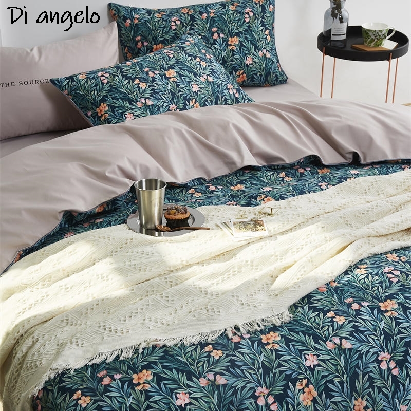 Set Sprei Katun Mesir 600TC RU - Aesthetic Floral Duvet Cover ulasan dan harga